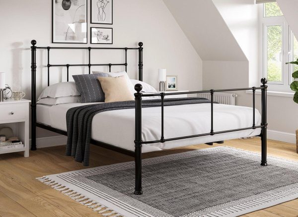 Jessica Metal Bed Frame  50 King  Black | Bed Sava