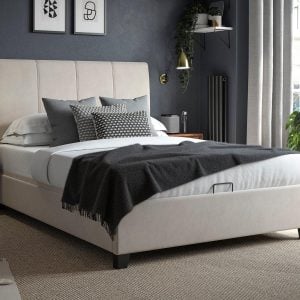 Francesca Upholstered Ottoman Bed Frame  40 Small Double  Cream | Bed Sava