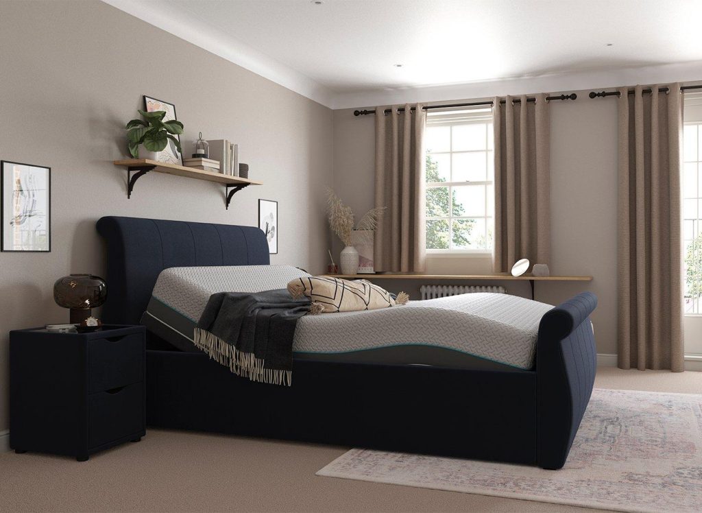 Lucia Sleepmotion Super King 200i Adjustable Upholstered Bed Frame - 6'0 Super King - Blue
