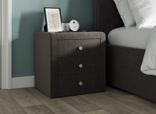 Paris Upholstered Bedside Table  Grey | Bed Sava