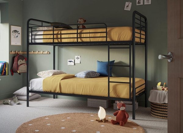 Westbrook Kids Metal Bunk Bed  30 Single  Black | Bed Sava
