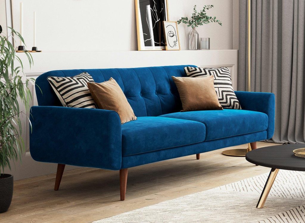 Gallway 3 Seater Sofa Bed - Blue