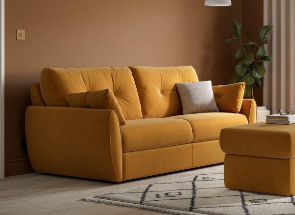 Vicenza 3 Seater Pull Out Sofa Bed  Orange | Bed Sava