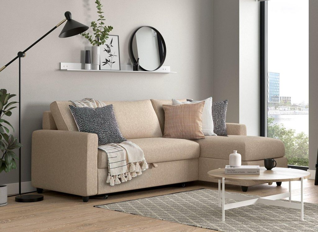 Limerick 3 Seat Corner Sofa Bed - Cream