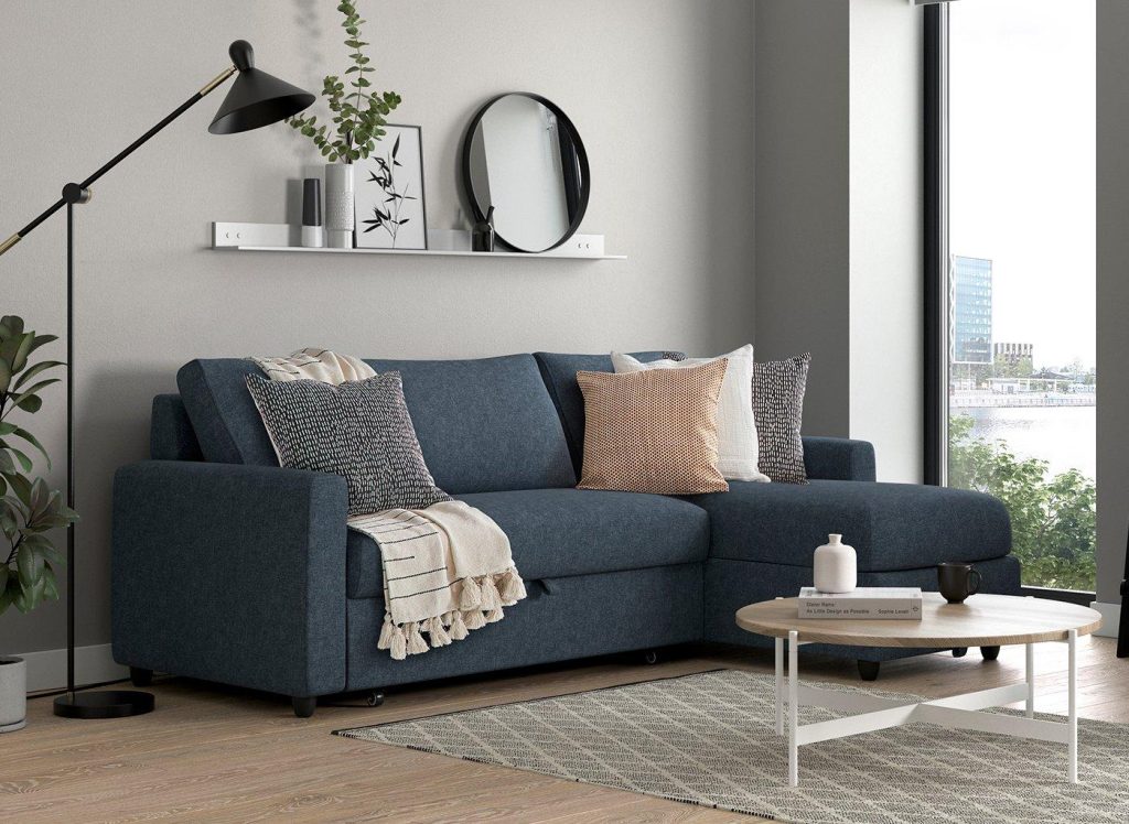 Limerick 3 Seat Corner Sofa Bed - Blue