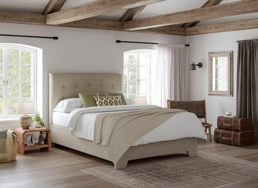 Jenkins Upholstered Ottoman Bed Frame - 6'0 Super King - Cream