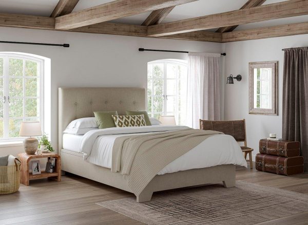 Jenkins Upholstered Ottoman Bed Frame  40 Small Double  Cream | Bed Sava