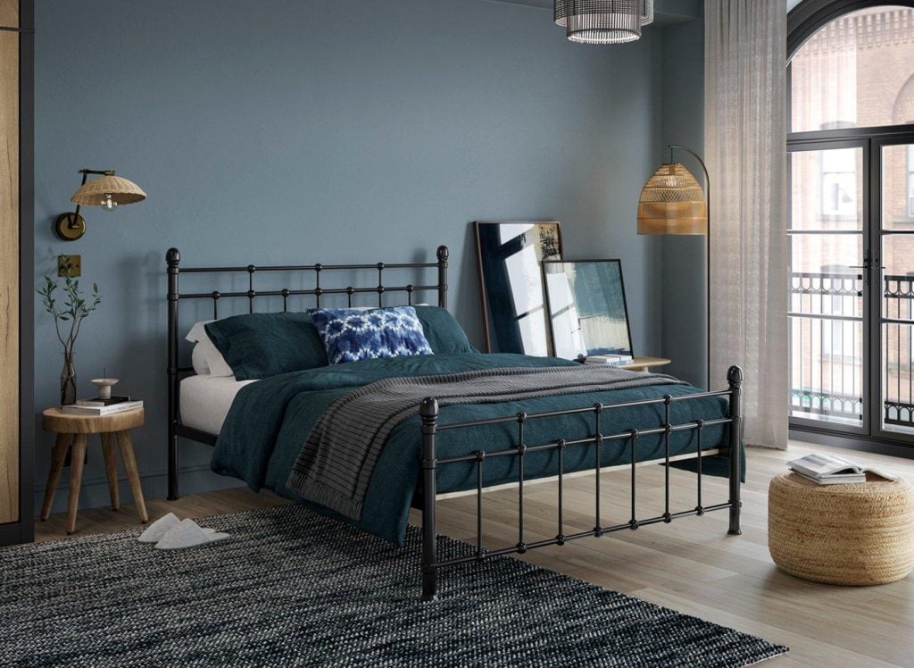 Downton Black Metal Bed Frame - 5'0 King