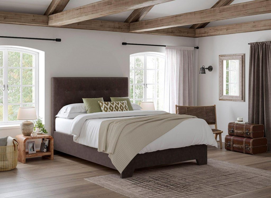 Jenkins Upholstered Ottoman Bed Frame - 6'0 Super King - Brown