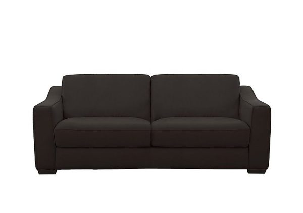 Optimus Space Saving BV Leather Sofa Bed with Memory Foam Mattress  Dark Chocolate | Bed Sava
