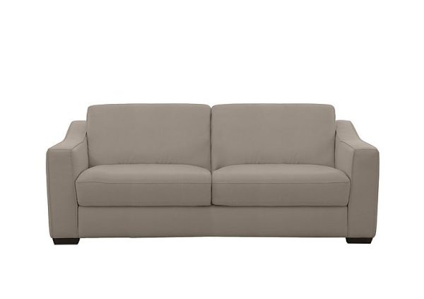 Optimus Space Saving BV Leather Sofa Bed with Memory Foam Mattress  BV Taupe | Bed Sava