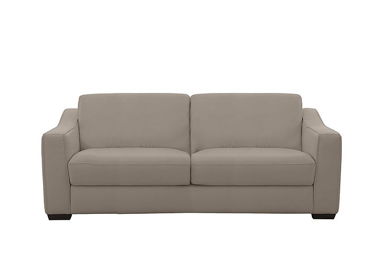 Optimus Space Saving BV Leather Sofa Bed with Memory Foam Mattress - BV Taupe