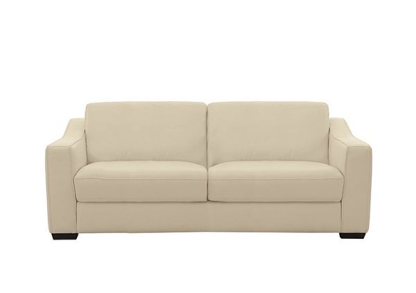 Optimus Space Saving BV Leather Sofa Bed with Memory Foam Mattress  BV Bisque | Bed Sava