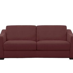 Optimus Space Saving BV Leather Sofa Bed with Memory Foam Mattress  BV Deep Red | Bed Sava