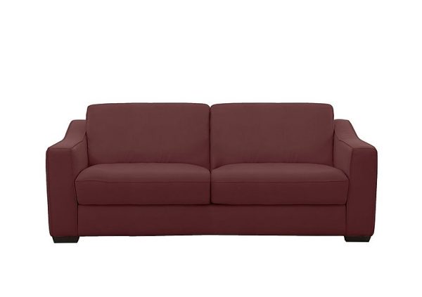 Optimus Space Saving BV Leather Sofa Bed with Memory Foam Mattress  BV Deep Red | Bed Sava