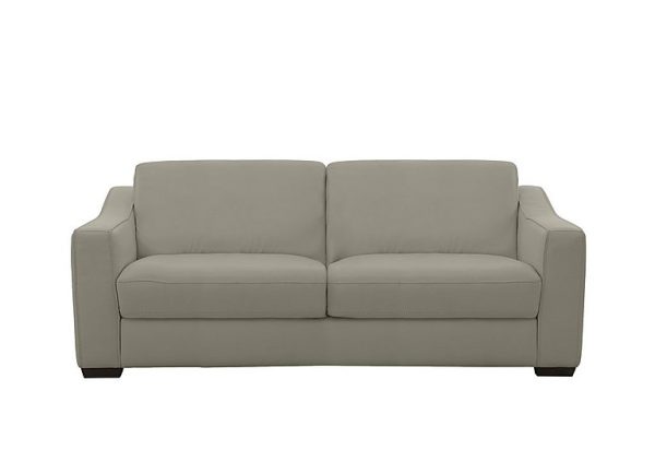 Optimus Space Saving BV Leather Sofa Bed with Memory Foam Mattress  Silver Grey | Bed Sava