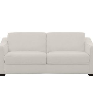 Optimus Space Saving BV Leather Sofa Bed with Memory Foam Mattress  Frost | Bed Sava