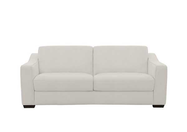 Optimus Space Saving BV Leather Sofa Bed with Memory Foam Mattress  Frost | Bed Sava