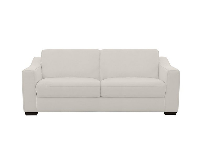 Optimus Space Saving BV Leather Sofa Bed with Memory Foam Mattress - Frost