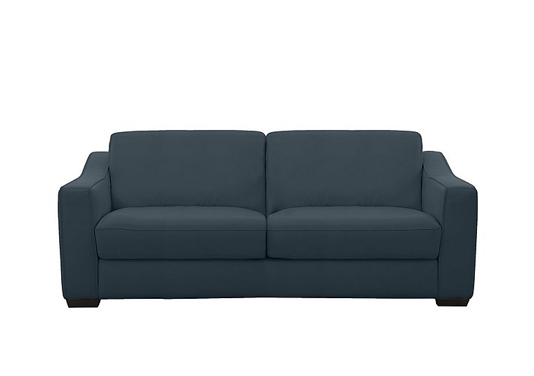 Optimus Space Saving HW Leather Sofa Bed with Memory Foam Mattress - Ocean Blue