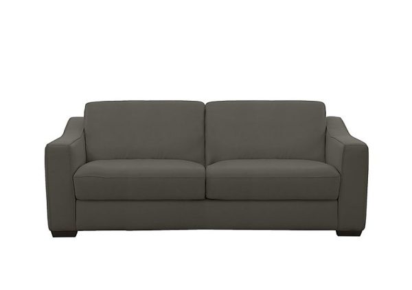 Optimus Space Saving HW Leather Sofa Bed with Memory Foam Mattress  Charcoal Gray | Bed Sava