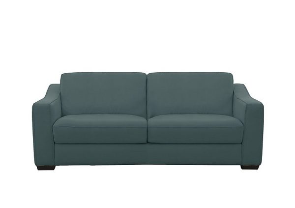 Optimus Space Saving NC Leather Sofa Bed with Memory Foam Mattress  NC Lake Green | Bed Sava
