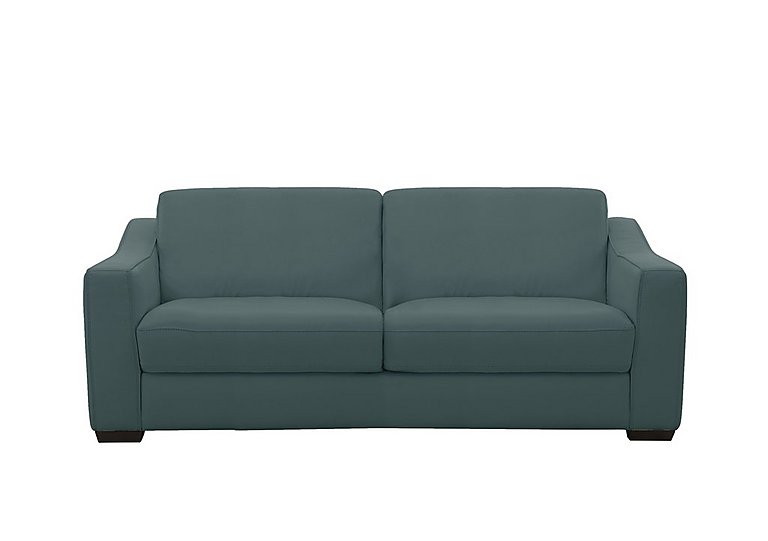 Optimus Space Saving NC Leather Sofa Bed with Memory Foam Mattress - NC Lake Green
