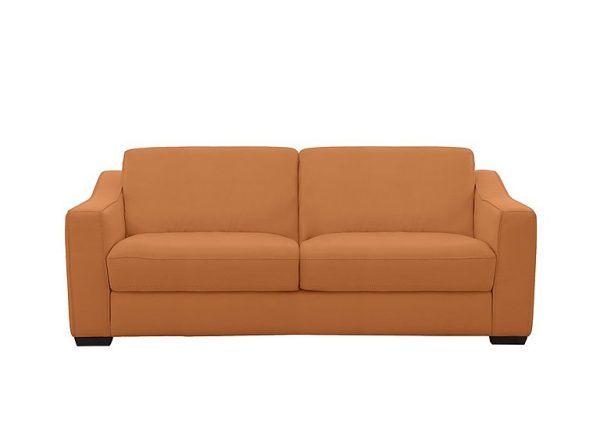 Optimus Space Saving NC Leather Sofa Bed with Memory Foam Mattress  NC Honey Yellow | Bed Sava