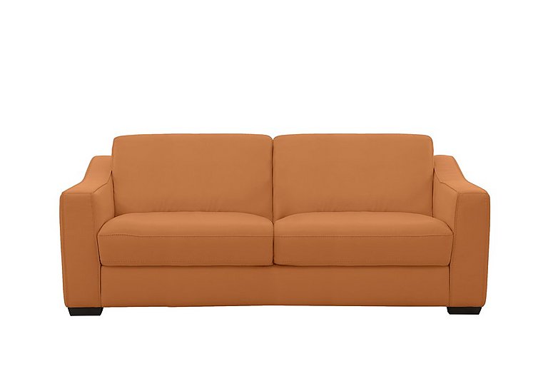 Optimus Space Saving NC Leather Sofa Bed with Memory Foam Mattress - NC Honey Yellow