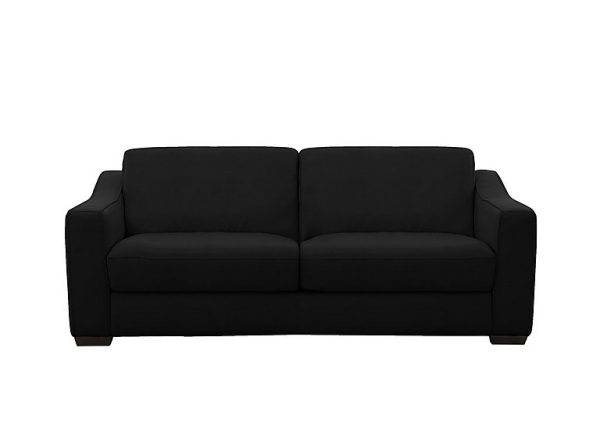 Optimus Space Saving NC Leather Sofa Bed with Memory Foam Mattress  Black | Bed Sava