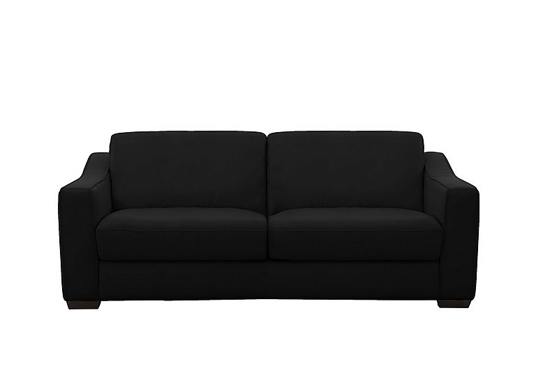 Optimus Space Saving NC Leather Sofa Bed with Memory Foam Mattress - Black