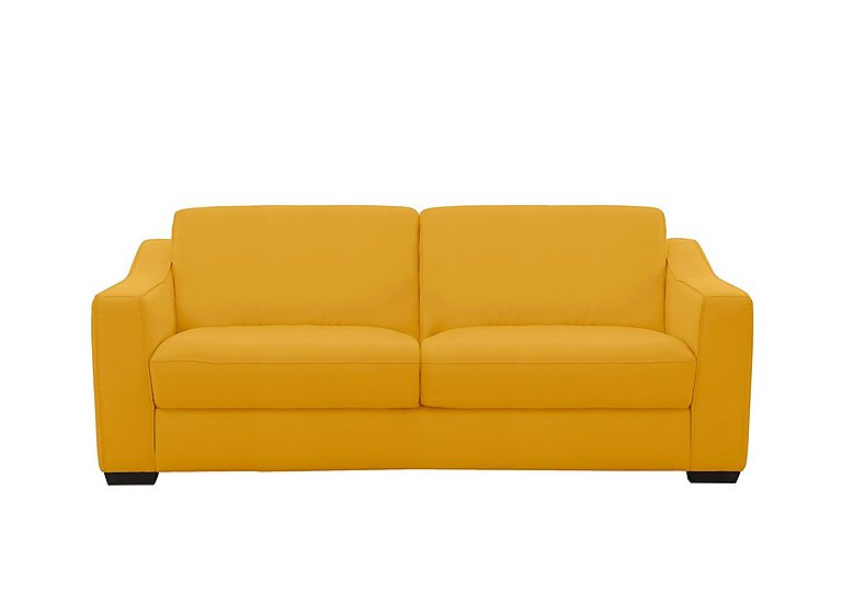 Optimus Space Saving NC Leather Sofa Bed with Memory Foam Mattress - Sunflower
