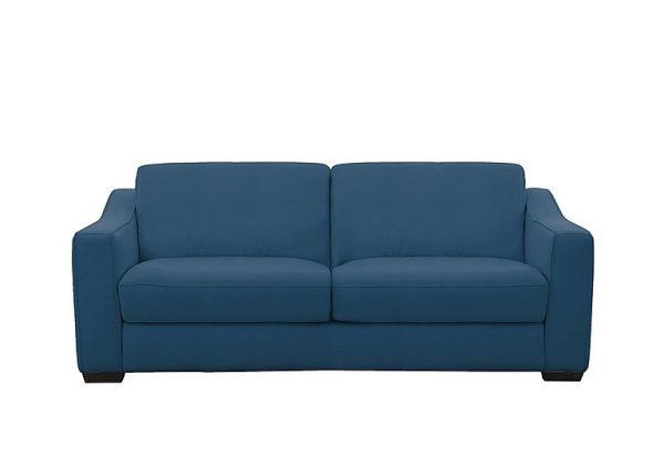 Optimus Space Saving NC Leather Sofa Bed with Memory Foam Mattress  Carribean Sea | Bed Sava