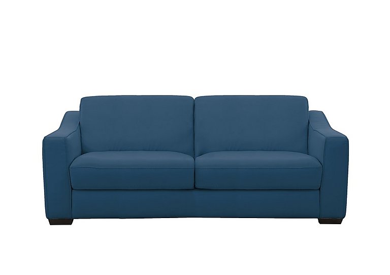 Optimus Space Saving NC Leather Sofa Bed with Memory Foam Mattress - Carribean Sea