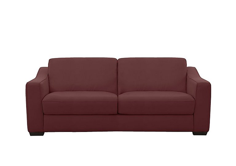 Optimus Space Saving NC Leather Sofa Bed with Memory Foam Mattress - NC Deep Red