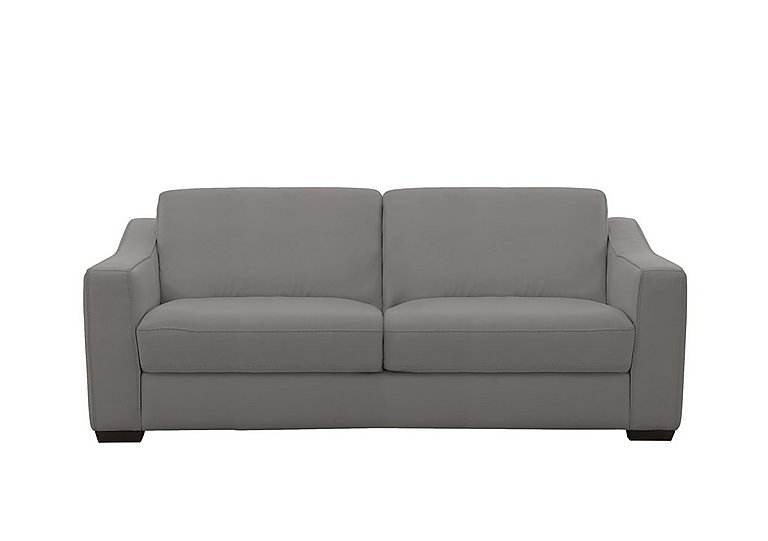 Optimus Space Saving NC Leather Sofa Bed with Memory Foam Mattress - Sleet