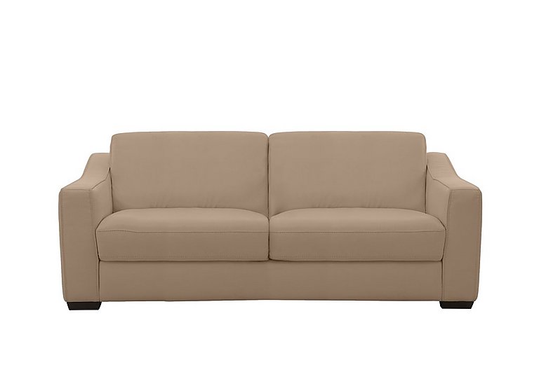 Optimus Space Saving NC Leather Sofa Bed with Memory Foam Mattress - NC Pebble