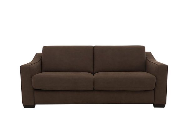 Optimus Space Saving Fabric Sofa Bed with Memory Foam Mattress  Hazelnut | Bed Sava