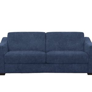 Optimus Space Saving Fabric Sofa Bed with Memory Foam Mattress  Blue | Bed Sava