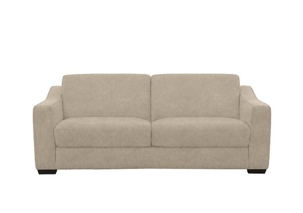 Optimus Space Saving Fabric Sofa Bed with Memory Foam Mattress  Cream | Bed Sava