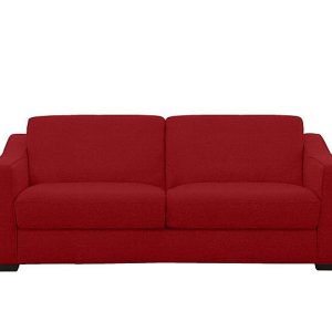 Optimus Space Saving Fabric Sofa Bed with Memory Foam Mattress  Red | Bed Sava