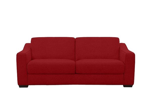 Optimus Space Saving Fabric Sofa Bed with Memory Foam Mattress  Red | Bed Sava