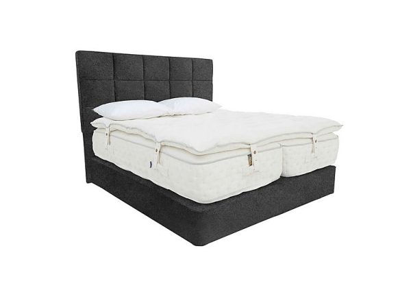 Harrison Spinks  Yorkshire 30K Firm Divan Set with Continental Drawers with Zip and Link Firm Mattress with Topper  Super King  Mole Charcoal | Bed Sava