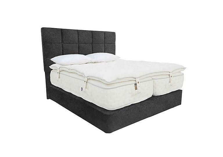 Harrison Spinks - Yorkshire 30K Firm Divan Set with Continental Drawers with Zip and Link Firm Mattress with Topper - Super King - Mole Charcoal