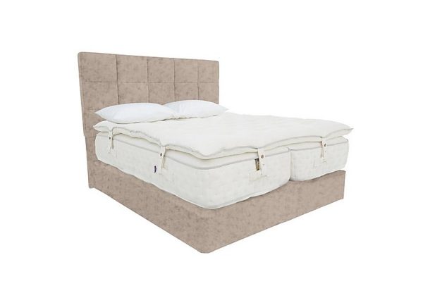 Harrison Spinks  Yorkshire 30K Firm Divan Set with Continental Drawers with Zip and Link Firm Mattress with Topper  Super King  Opal Vellum | Bed Sava