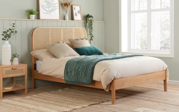 Birlea Margot Rattan Bed Frame Double Black | Bed Sava