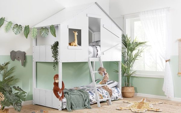 Birlea Safari Wooden Bunk Bed Single White | Bed Sava