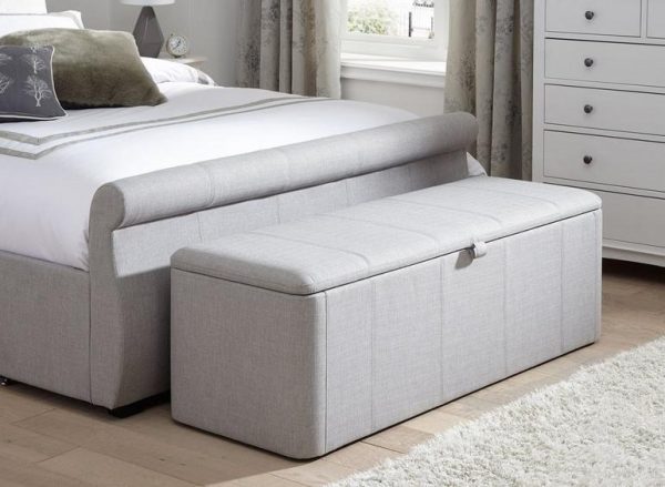 Lucia  Wilson Upholstered Blanket Box  Silver | Bed Sava