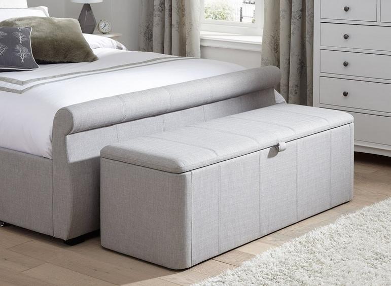 Lucia / Wilson Upholstered Blanket Box - Silver