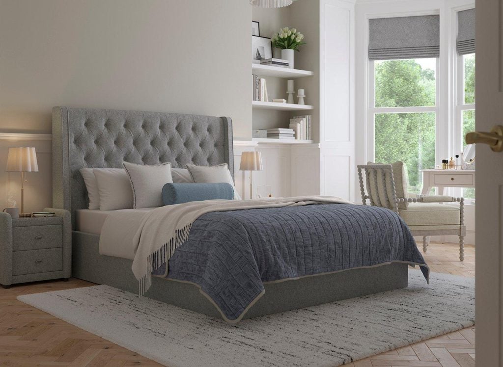 Deacon Upholstered Ottoman Bed Frame - 6'0 Super King - Grey